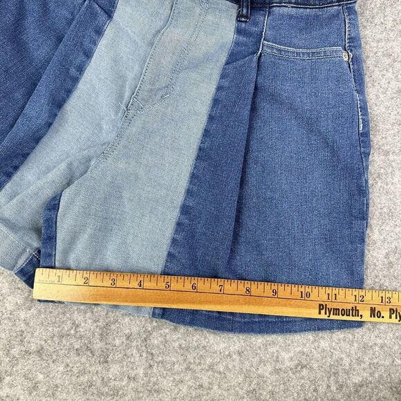 Gloria Vanderbilt X Christian Siriano Jean Shorts 26/2 Severn Patchwork Pleated - Picture 8 of 12